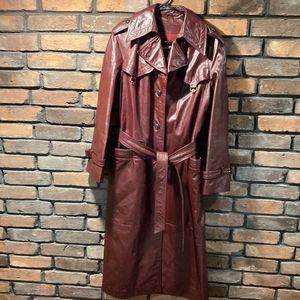 Vintage 70s Etienne Aigner Leather Trench Coat